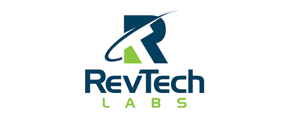 RevTech Labs logo with a stylized “R” and swoosh above the text “RevTech LABS” in navy blue and green on a white background.