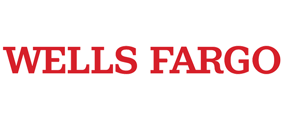 Wells Fargo logo with the company name in bold red uppercase letters on a white background.